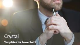  Presentation with flare - Colorful PPT theme enhanced with closeup midsection shot of modern unrecognizable bearded businessman thinking and looking away against black background with lens flare backdrop and a dark gray colored foreground