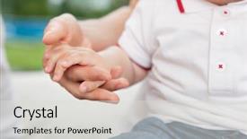  Presentation with mother and child health care - Amazing slides having mother holding child's hand backdrop and a light gray colored foreground