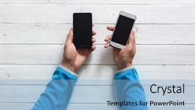  Presentation with mobile network - Colorful theme enhanced with closeup network addicted concept two backdrop and a light blue colored foreground