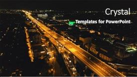  Presentation with traffic road - PPT layouts enhanced with closeup-night-traffic-road background and a black colored foreground