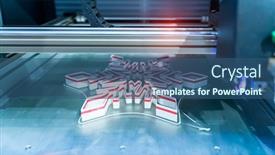  Presentation with industrial revolution - Cool new presentation theme with closeup-object-printed-3d-printer backdrop and a ocean colored foreground