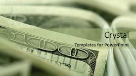  Presentation with floating dollar bills - Amazing presentation theme having closeup of 100 dollar bills backdrop and a mint green colored foreground