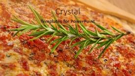  Presentation with ground beef - Presentation theme with closeup-of-a-barbecue-pizza background and a gold colored foreground