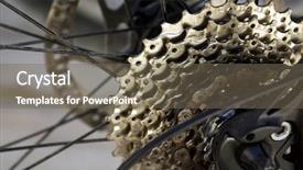  Presentation with bicycle - Amazing PPT theme having closeup of a bicycle gears backdrop and a gray colored foreground