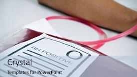  Presentation with blood hemostasis - Beautiful slides featuring closeup of a blood bag backdrop and a light blue colored foreground