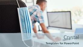  Presentation with face mask - Amazing presentation having closeup-of-a-blue-face backdrop and a lemonade colored foreground