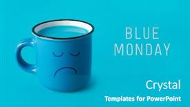  Presentation with sad - Audience pleasing PPT layouts consisting of closeup-of-a-blue-mug backdrop and a light gray colored foreground