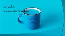  Presentation with sad - Cool new slides with closeup-of-a-blue-mug backdrop and a teal colored foreground