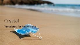  Presentation with sand ocean - Cool new slide deck with closeup-of-a-blue-used backdrop and a coral colored foreground