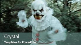  Presentation with white pom pom pom pom - Slides featuring closeup-of-a-blurry-creepy background and a gray colored foreground