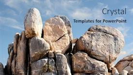  Presentation with joshua tree national park - Beautiful PPT theme featuring closeup-of-a-boulder-formation backdrop and a light blue colored foreground