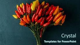  Presentation with dark green - Presentation theme featuring closeup-of-a-bouquet and a wine colored foreground