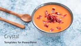  Presentation with spanish - Slides consisting of closeup-of-a-bowl background and a light blue colored foreground