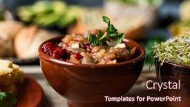  Presentation with eggplant - Cool new slide set with closeup-of-a-bowl backdrop and a wine colored foreground
