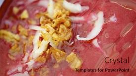  Presentation with spanish food - Beautiful presentation theme featuring closeup of a bowl of gazpacho a typical spanish food backdrop and a red colored foreground