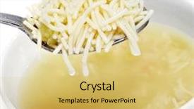  Presentation with noodle - PPT layouts featuring closeup of a bowl with noodle soup background and a yellow colored foreground