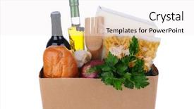  Presentation with bag iv fluid closeup saline - Cool new presentation theme with closeup of a brown bag backdrop and a white colored foreground