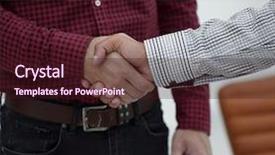  Presentation with shake hand - PPT layouts having closeup of a business hand background and a wine colored foreground