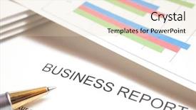  Presentation with business report - PPT theme consisting of closeup of a business report background and a lemonade colored foreground