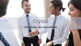  Presentation with current - Colorful presentation theme enhanced with closeup of a business team discussing the current issues backdrop and a light blue colored foreground