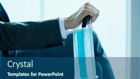  Presentation with station - Audience pleasing PPT theme consisting of closeup-of-a-businessman-wearing backdrop and a ocean colored foreground