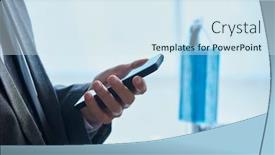  Presentation with surgical - Colorful PPT theme enhanced with closeup-of-a-businessman backdrop and a sky blue colored foreground