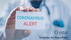  Presentation with alert - Amazing slide deck having closeup-of-a-caucasian-doctor backdrop and a light blue colored foreground