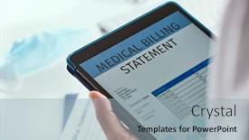  Presentation with medical billing - Slides with closeup-of-a-caucasian-doctor background and a light blue colored foreground