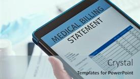  Presentation with medical billing - Colorful PPT theme enhanced with closeup-of-a-caucasian-doctor backdrop and a light blue colored foreground