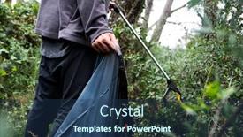  Presentation with garbage - Beautiful theme featuring closeup-of-a-caucasian-man backdrop and a ocean colored foreground