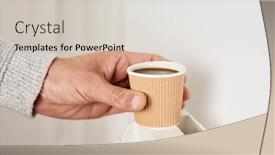  Presentation with water cup - Amazing theme having closeup-of-a-caucasian-man backdrop and a light gray colored foreground