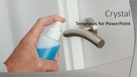  Presentation with man door - Beautiful PPT theme featuring closeup-of-a-caucasian-man backdrop and a light gray colored foreground