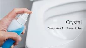  Presentation with toilet - Colorful presentation design enhanced with closeup-of-a-caucasian-man backdrop and a light gray colored foreground