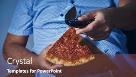  Presentation with television watching - Presentation design consisting of closeup-of-a-caucasian-man background and a tawny brown colored foreground