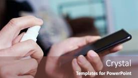  Presentation with bottle - PPT layouts with closeup-of-a-caucasian-man background and a tawny brown colored foreground