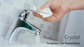  Presentation with fingers - Beautiful theme featuring closeup-of-a-caucasian-man backdrop and a light gray colored foreground