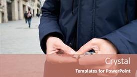  Presentation with street - Slide set enhanced with closeup-of-a-caucasian-man background and a coral colored foreground