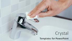  Presentation with fingers - Cool new PPT layouts with closeup-of-a-caucasian-man backdrop and a sky blue colored foreground