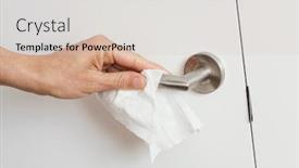  Presentation with man door - Amazing PPT theme having closeup-of-a-caucasian-man backdrop and a lemonade colored foreground