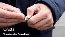  Presentation with street - Presentation theme having closeup-of-a-caucasian-man background and a black colored foreground