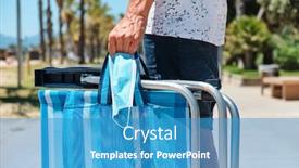  Presentation with surgical - Audience pleasing presentation theme consisting of closeup-of-a-caucasian-man backdrop and a teal colored foreground