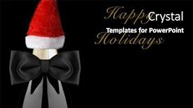  Presentation with happy holidays - Slide set having closeup-of-a-champagne-bottle background and a black colored foreground