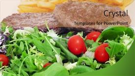  Presentation with burger fries - Beautiful PPT layouts featuring closeup of a combo platter backdrop and a yellow colored foreground