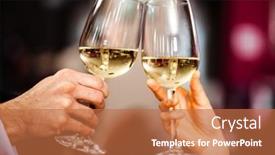  Presentation with toasting - Beautiful presentation featuring closeup-of-a-couple-toasting backdrop and a coral colored foreground