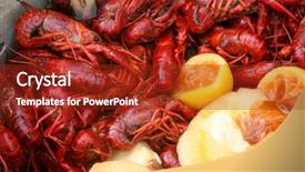  Presentation with crawfish boil - Slide deck featuring closeup of a crawfish boil background and a crimson colored foreground