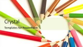  Presentation with crayons - PPT layouts having closeup of a crayons circle background and a  colored foreground