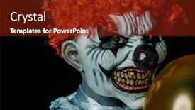  Presentation with creepy - PPT theme having closeup-of-a-creepy-evil background and a tawny brown colored foreground