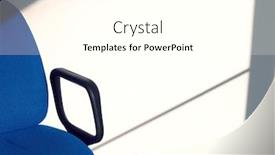  Presentation with office chair - PPT layouts featuring closeup of a cropped office chair casting shadow on wall background and a white colored foreground