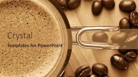  Presentation with coffee beans - Beautiful PPT layouts featuring closeup-of-a-cup backdrop and a yellow colored foreground