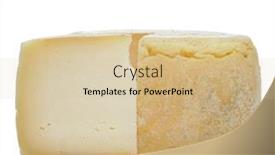 Presentation with white cheese - Slide deck having closeup-of-a-cured-cheese background and a soft green colored foreground
